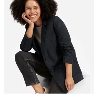 Everlane Navy Black Tailored Blazer